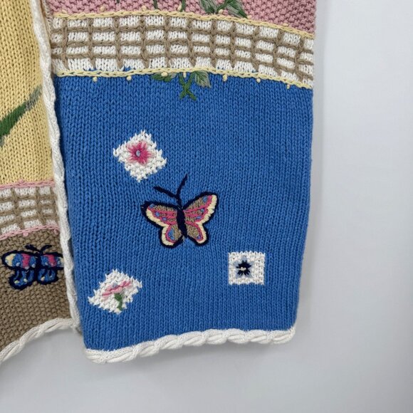 vintage koret francisca knit butterfly button up sweater vest woman’s size mediu - Picture 7 of 11